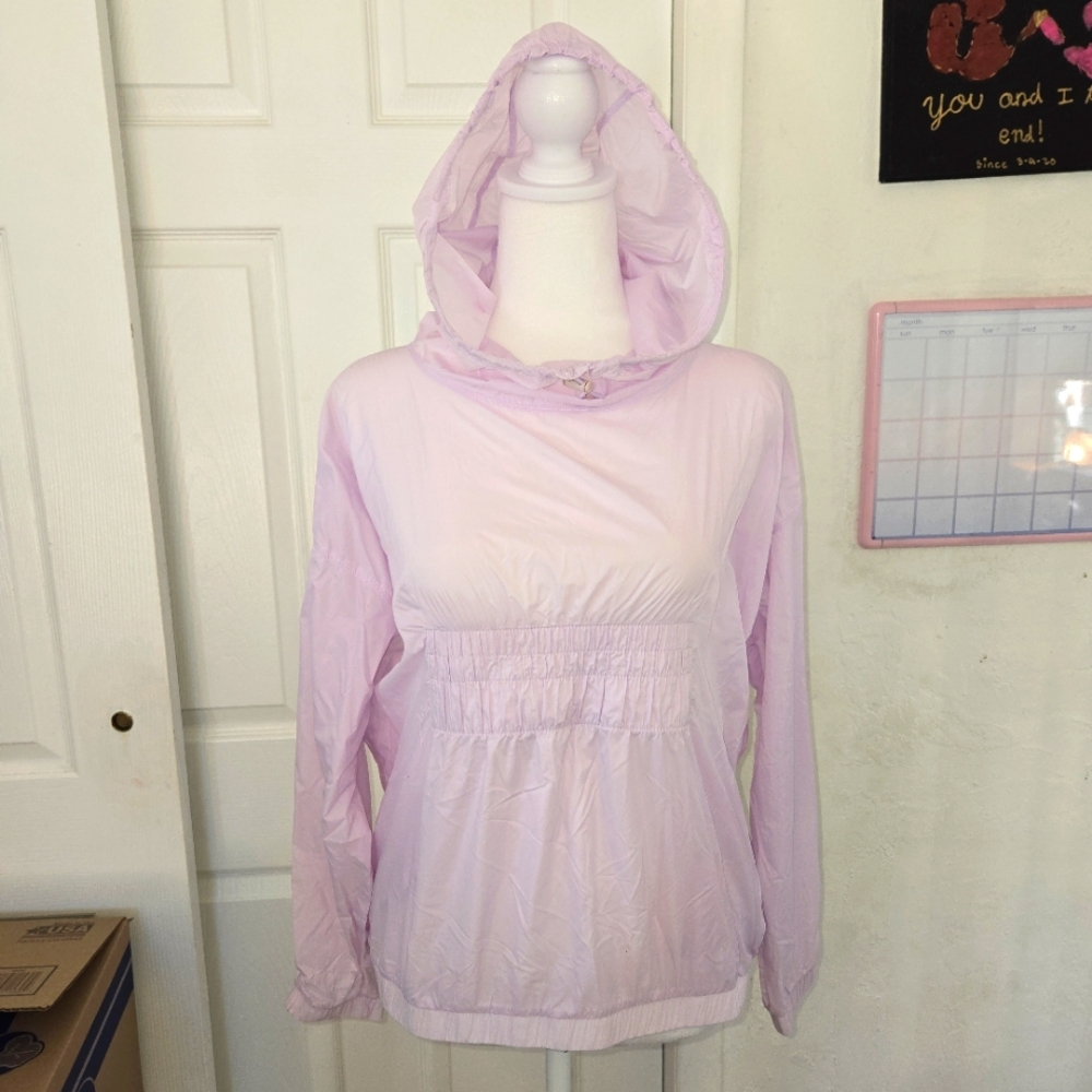 Athleta Dispatch Anorak Windbreaker Hooded Jacket Bright Purple Size XXS
